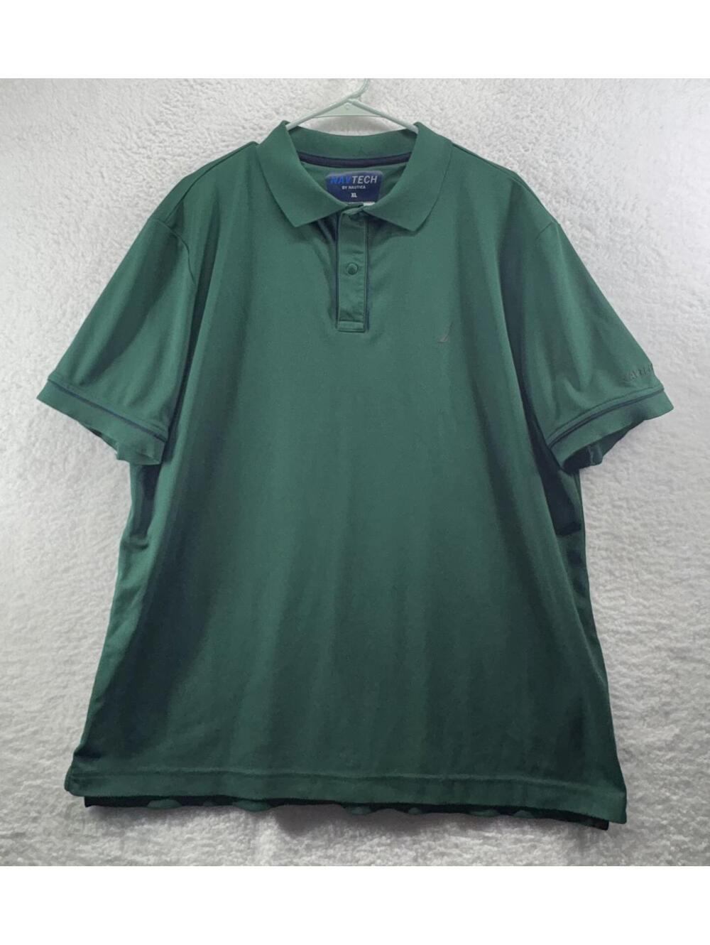 Nautica Navtech Performance Polo Mens XL Wicking Short Sleeve Shirt Green